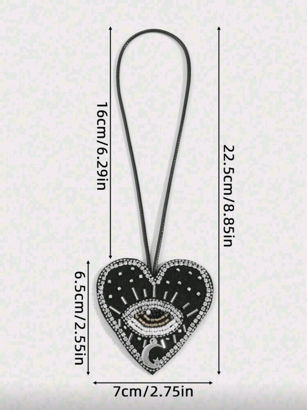 Black heart evil eye accessory