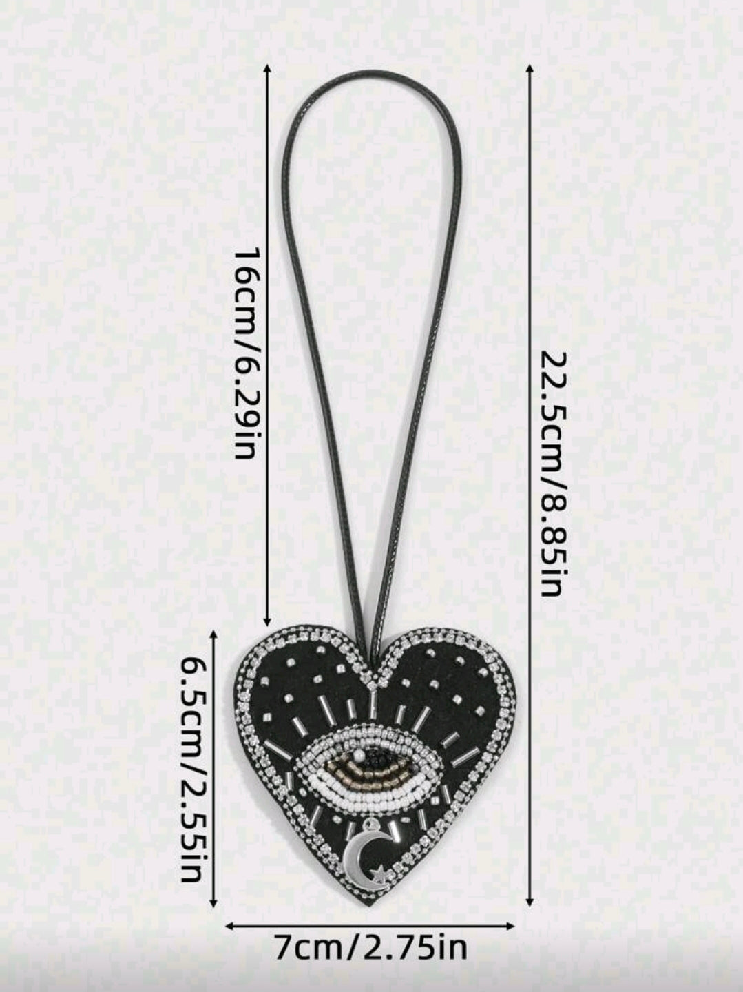 Black heart evil eye accessory