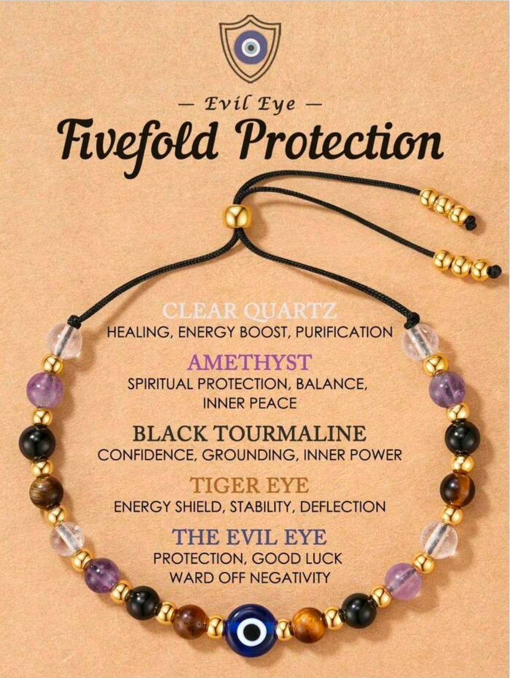 Fivefold protection bracelet