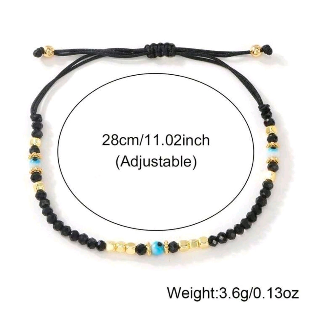 Money/evil eye bracelet (black)