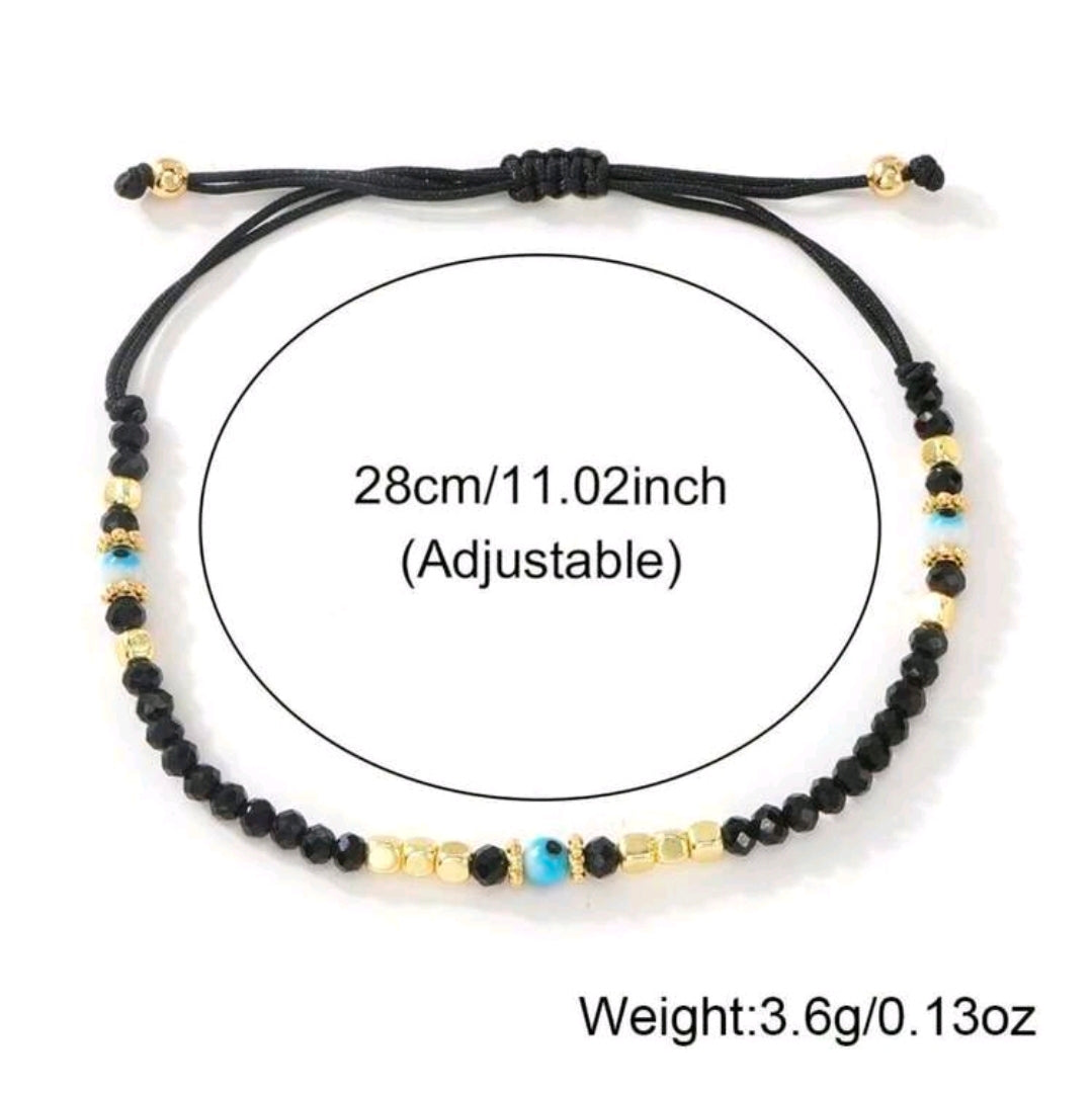 Money/evil eye bracelet (black)