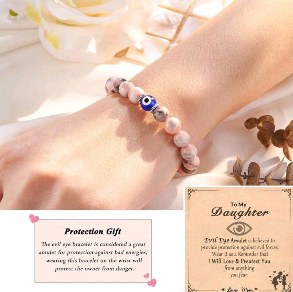 -To my daughter Jasper evil eye bracelet