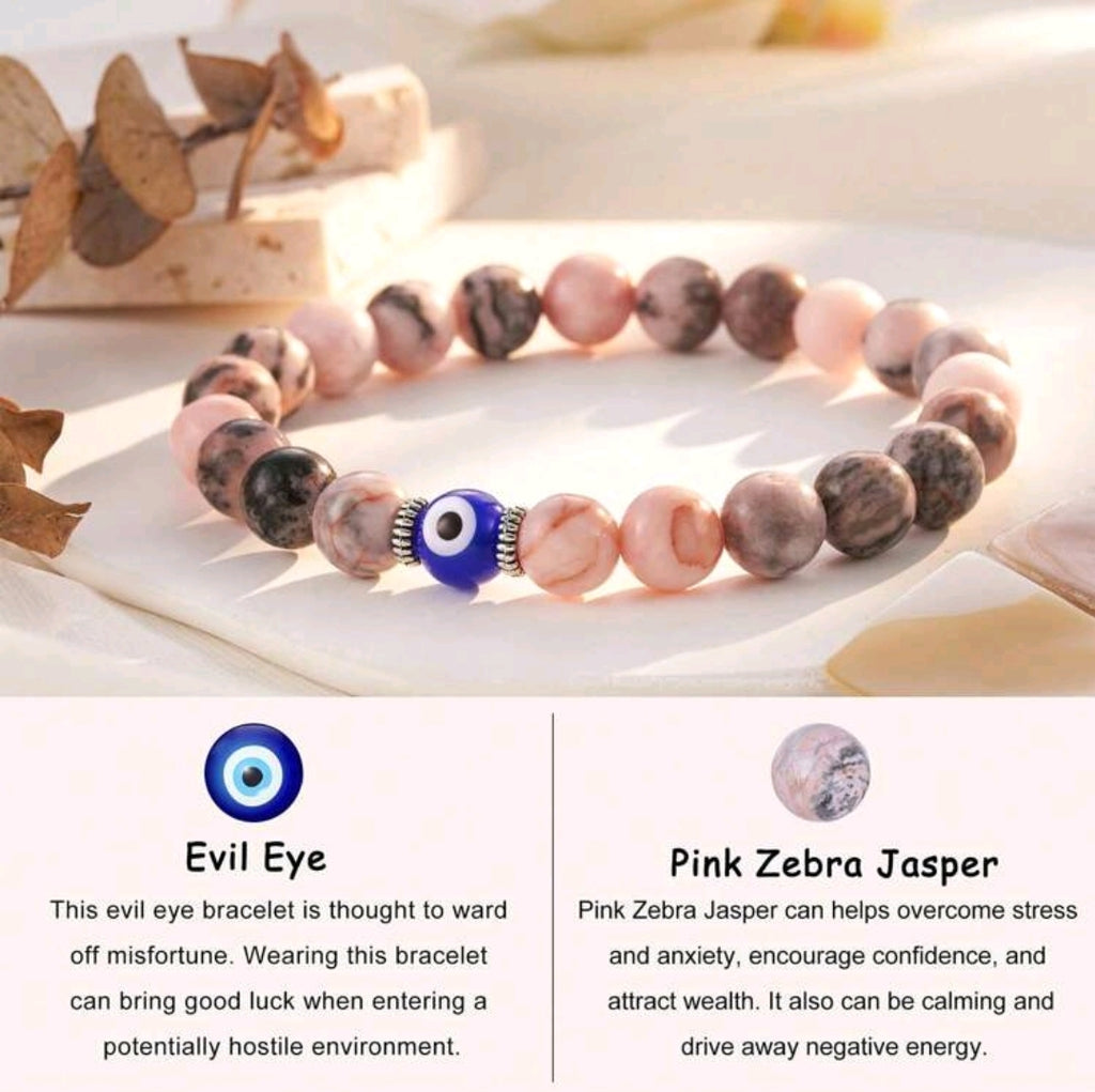 -To my daughter Jasper evil eye bracelet