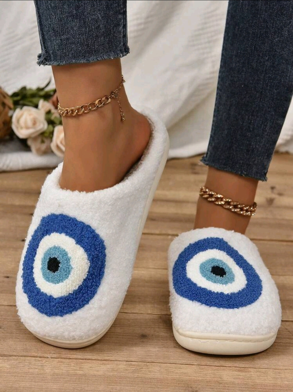 -Suela de goma de las pantuflas con ojo turco