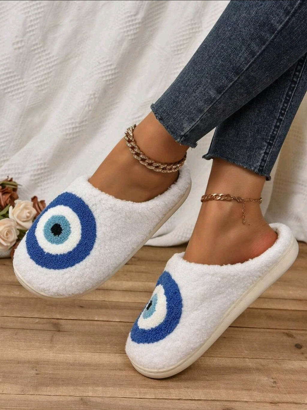 -Suela de goma de las pantuflas con ojo turco