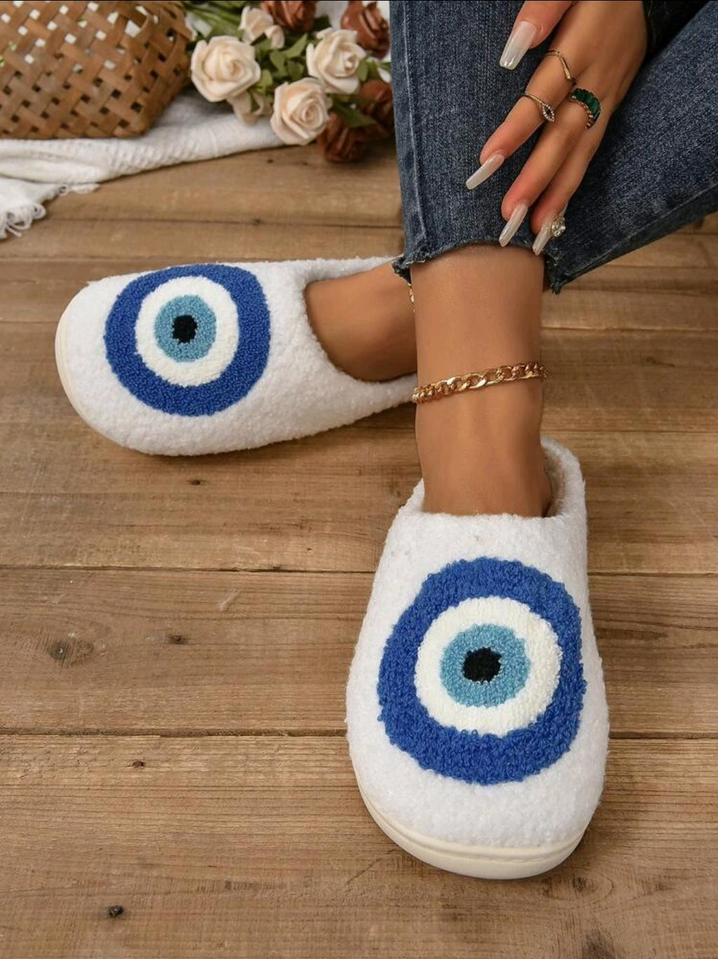 -Suela de goma de las pantuflas con ojo turco