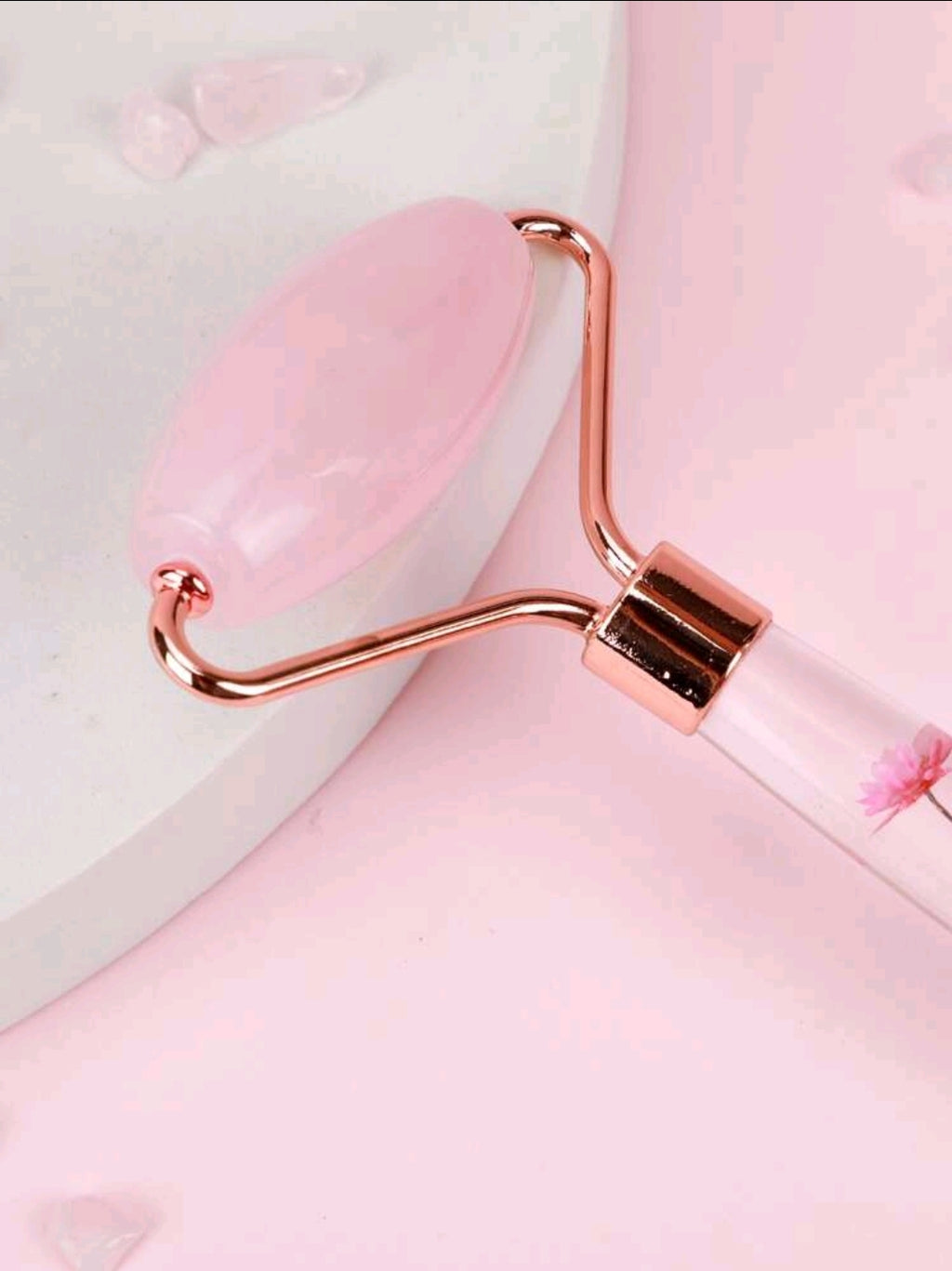 -Rose Quartz Roller Massager for Face