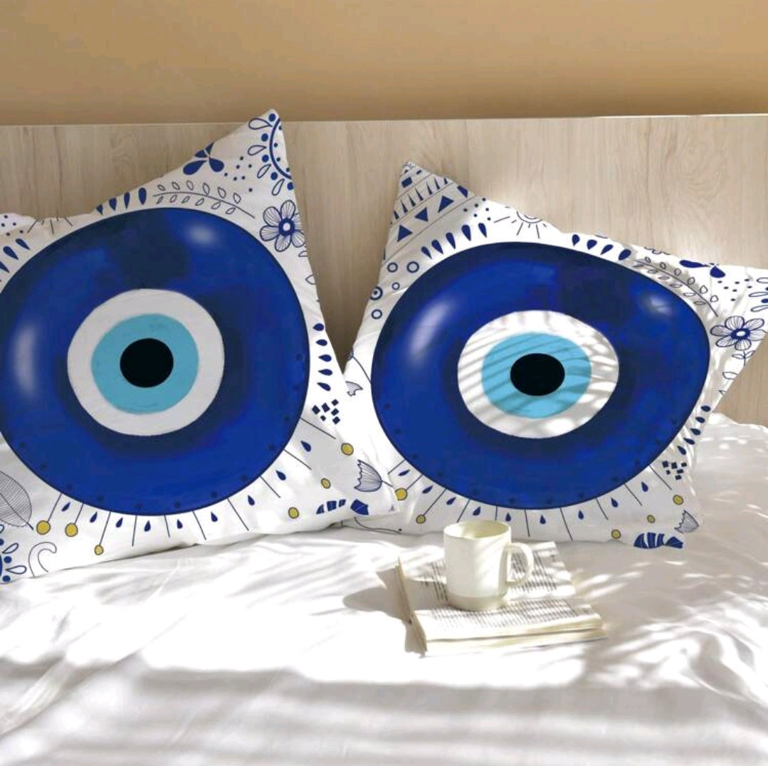 -Evil Eye cover case with zipper
