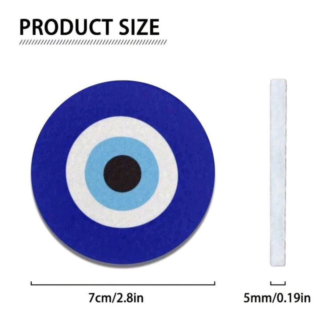 -2 posavasos azules con forma de ojo turco
