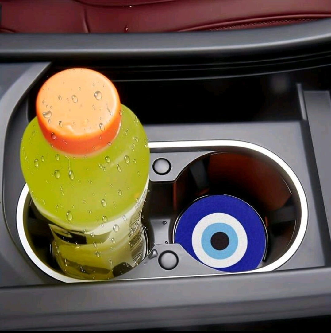 -2 posavasos azules con forma de ojo turco