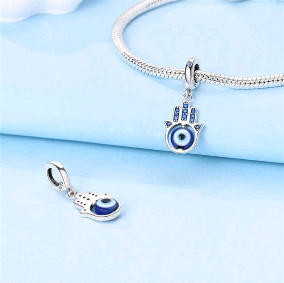 -Amuleto de pulsera con la mano de Fátima y el ojo turco