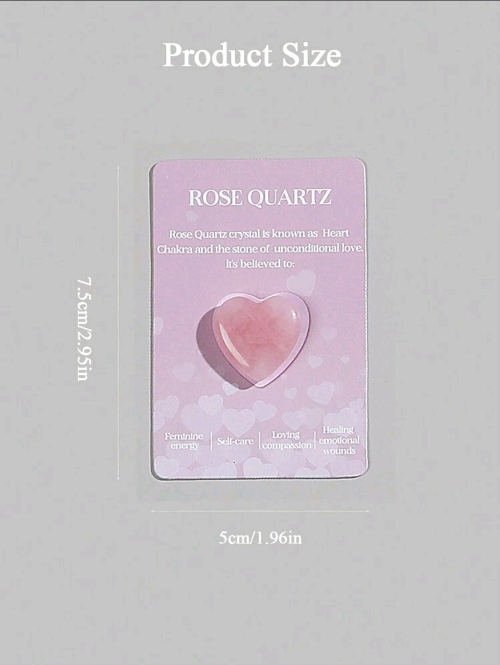 -Rose Quartz Heart Stone
