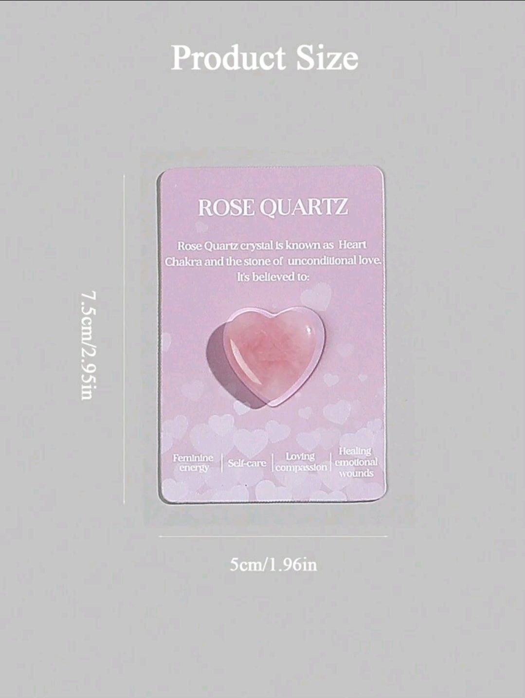 -Rose Quartz Heart Stone