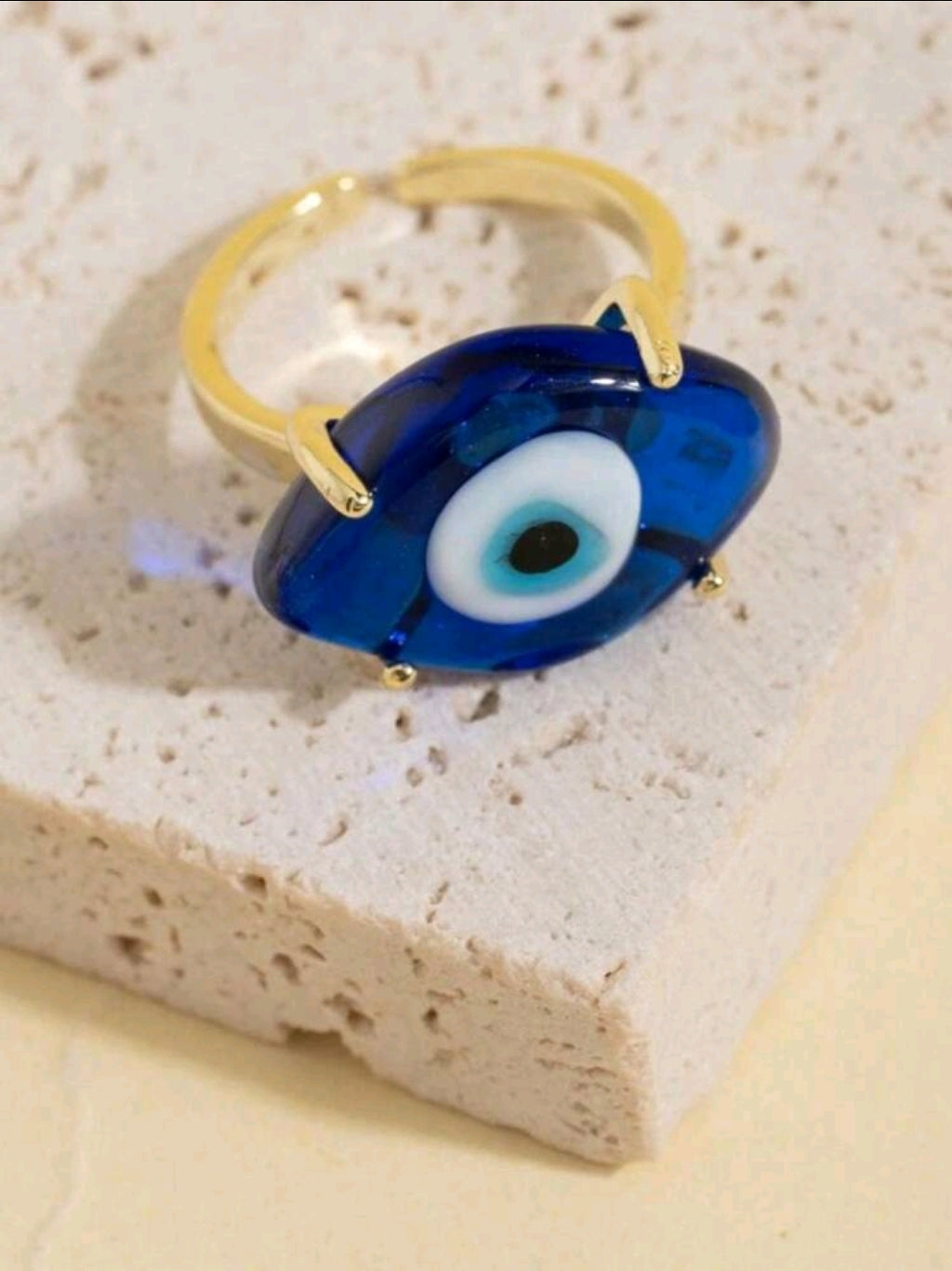 -Evil Eye glass ring