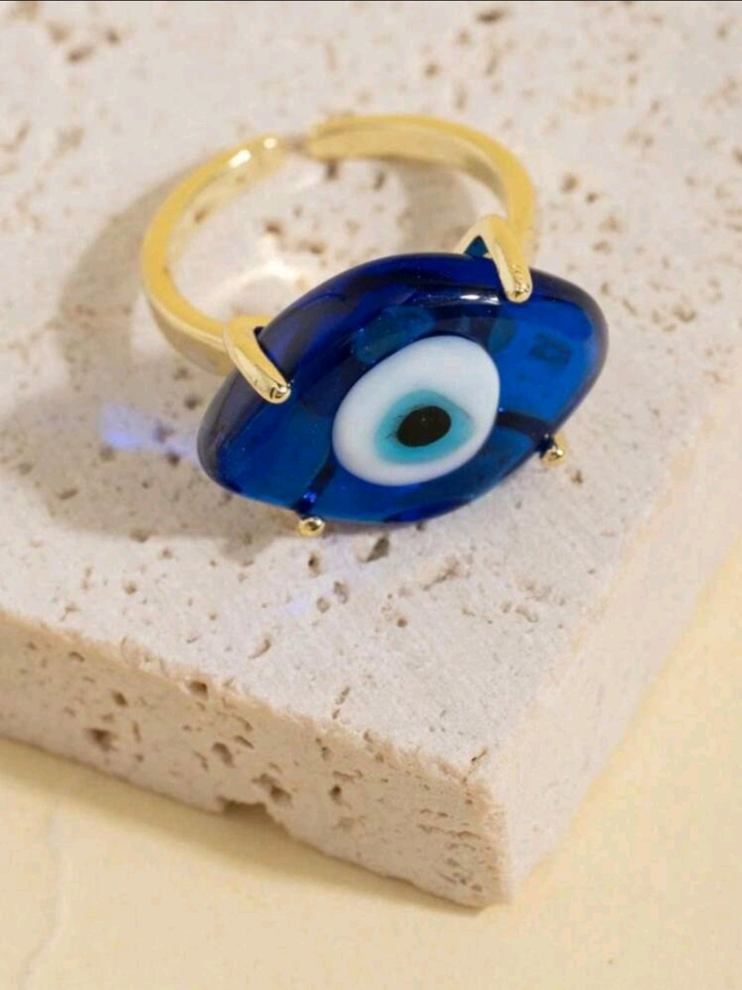 -Evil Eye glass ring