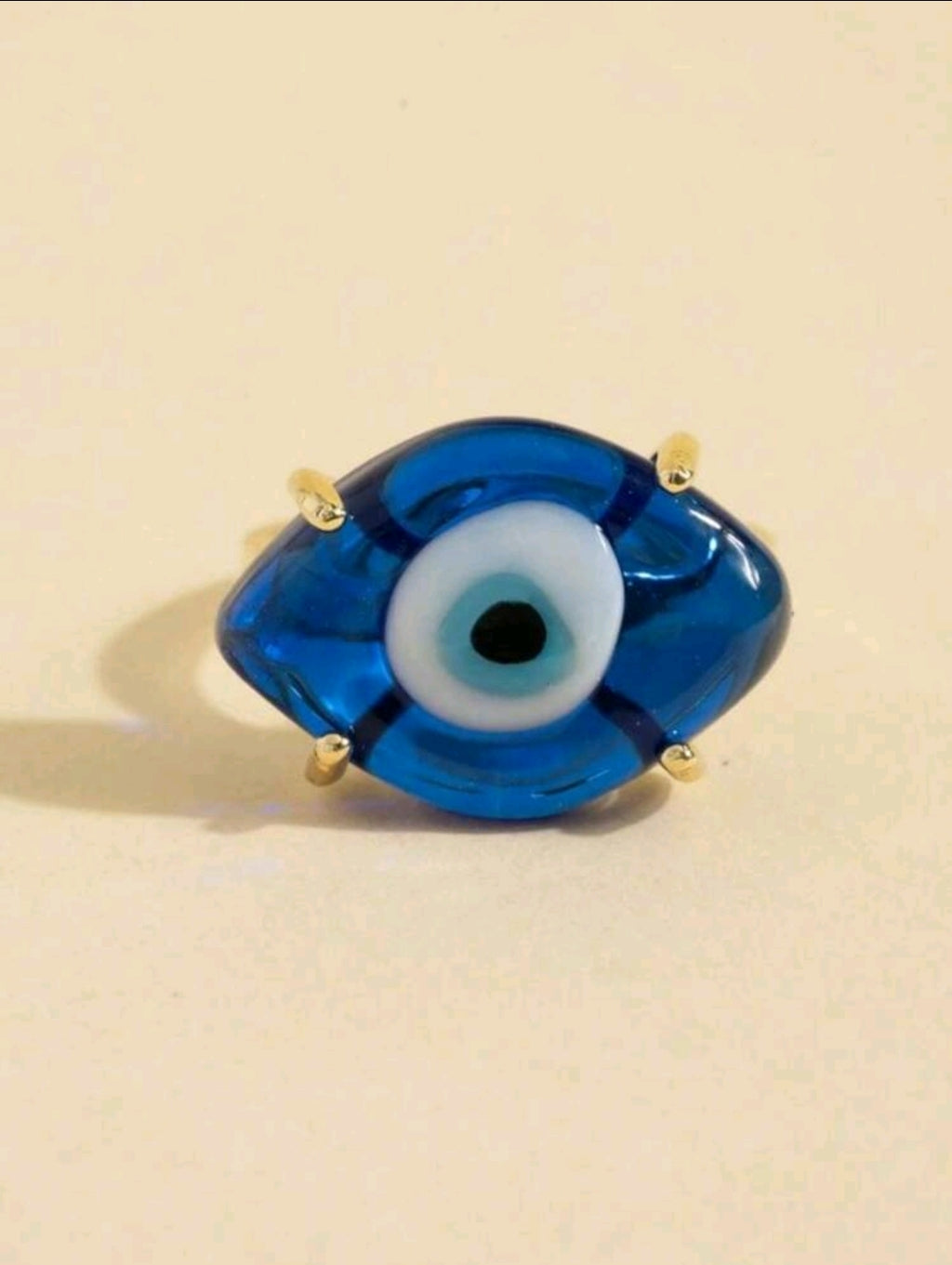 -Evil Eye glass ring