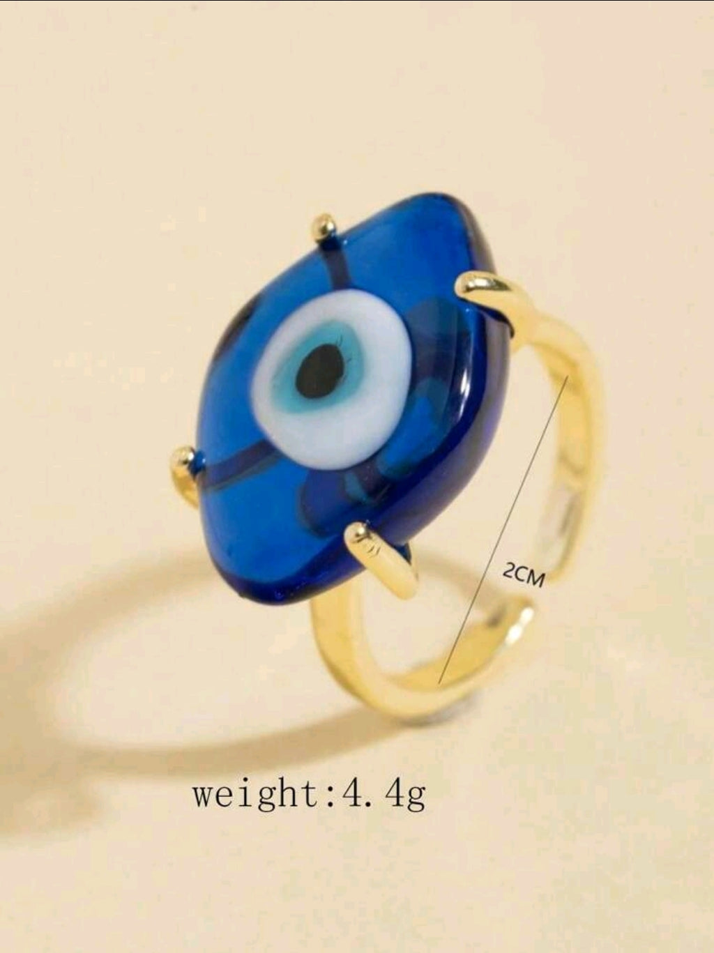 -Evil Eye glass ring