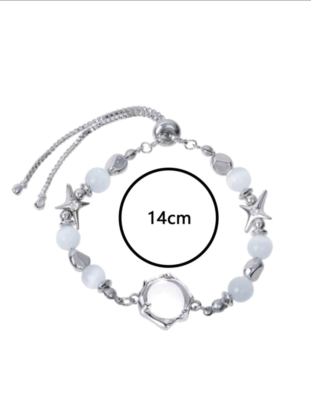 -Pulsera ajustable de piedra lunar