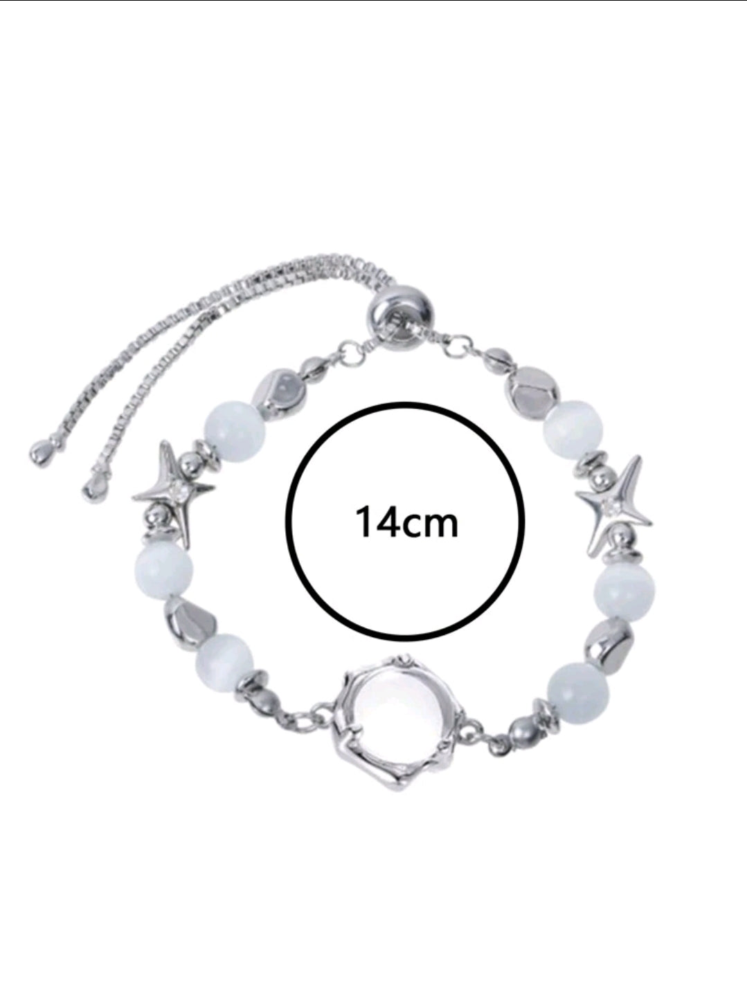 -Pulsera ajustable de piedra lunar