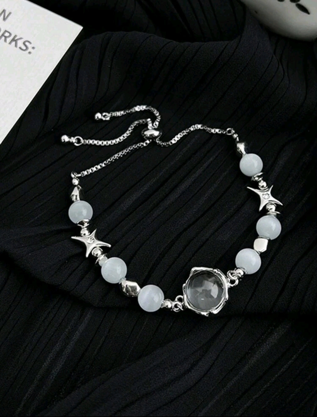 -Pulsera ajustable de piedra lunar
