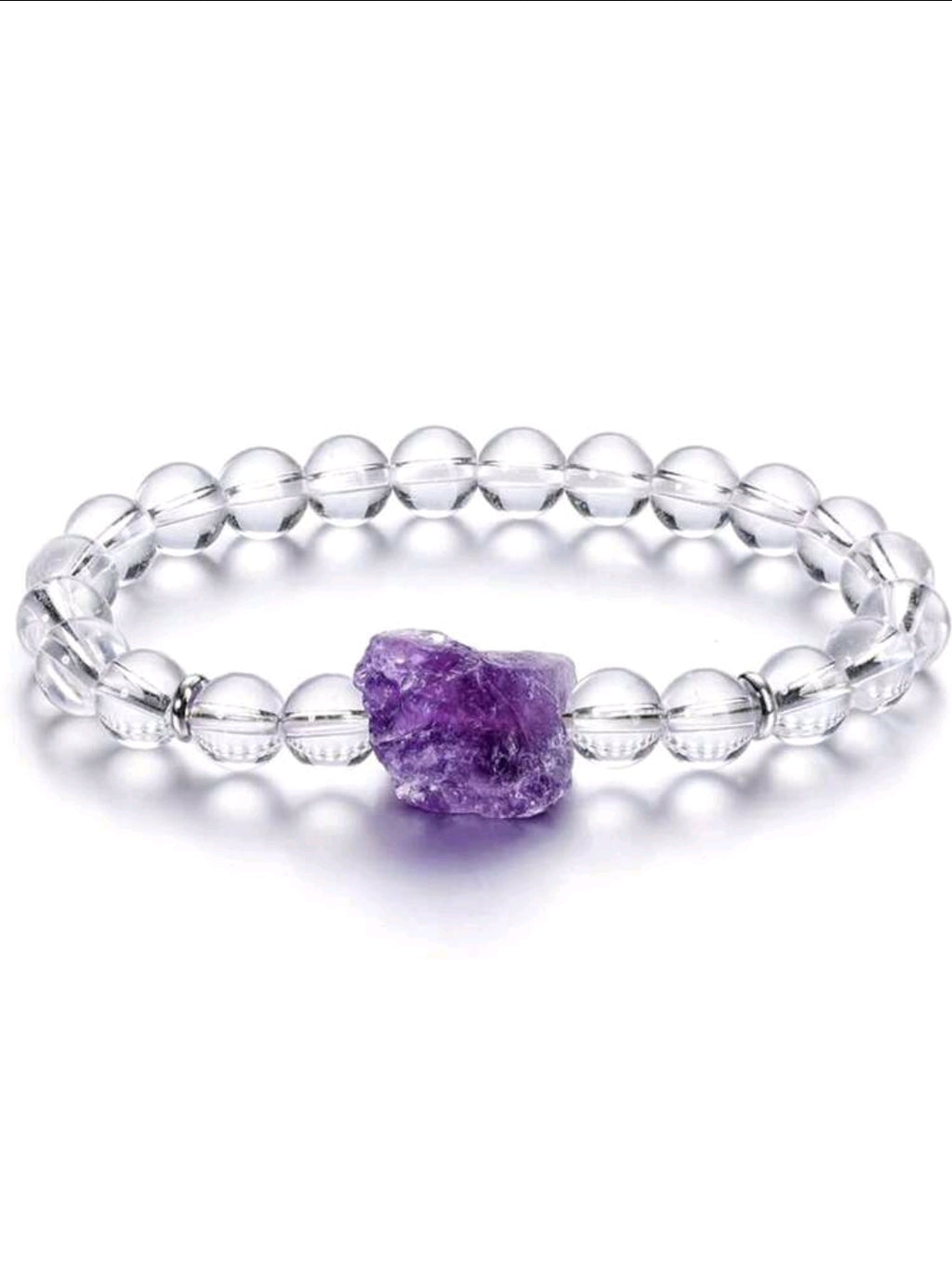 -Clear quartz and Amethyst bracelet