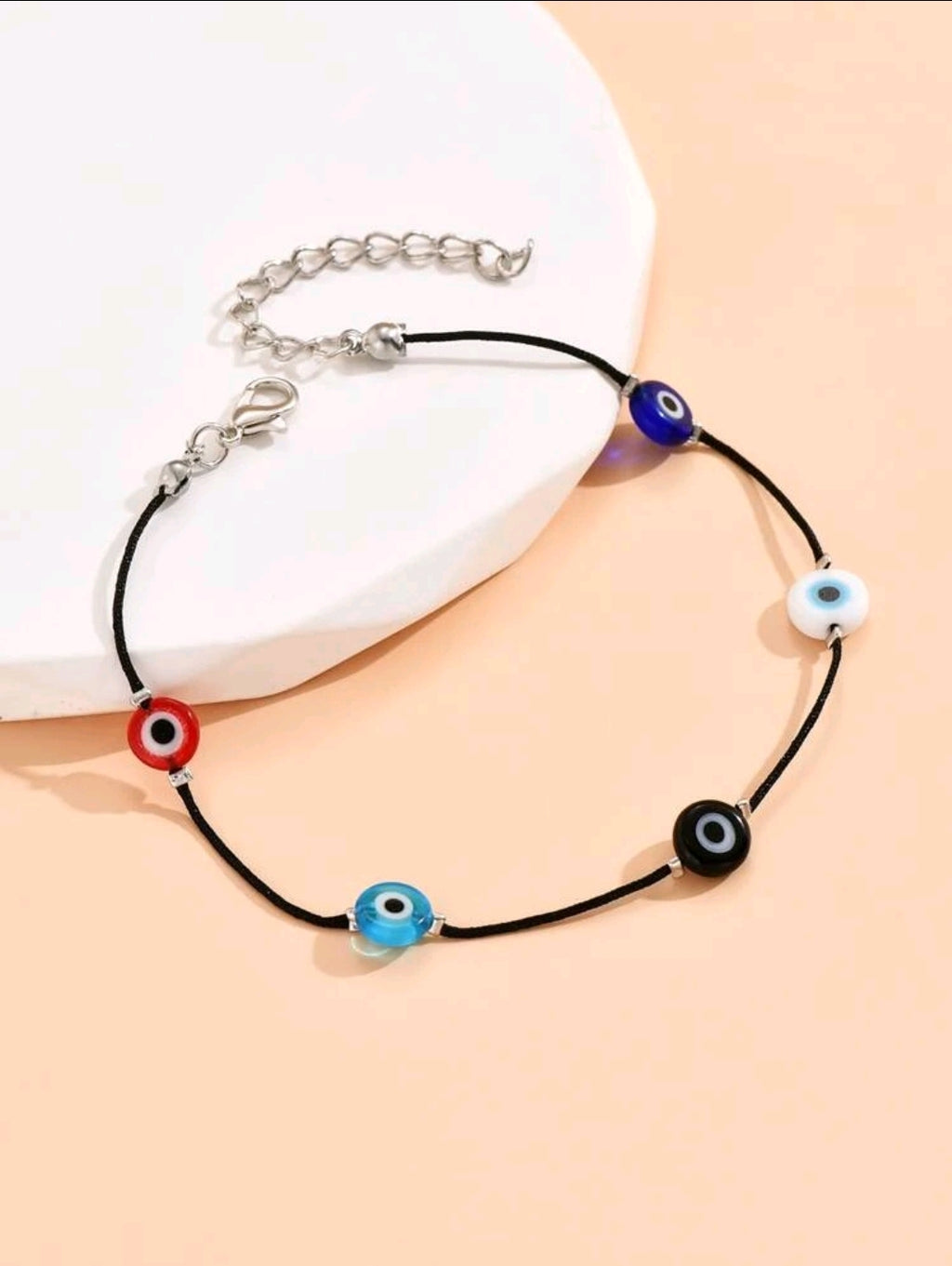-Evil eye multicolor ankle bracelet