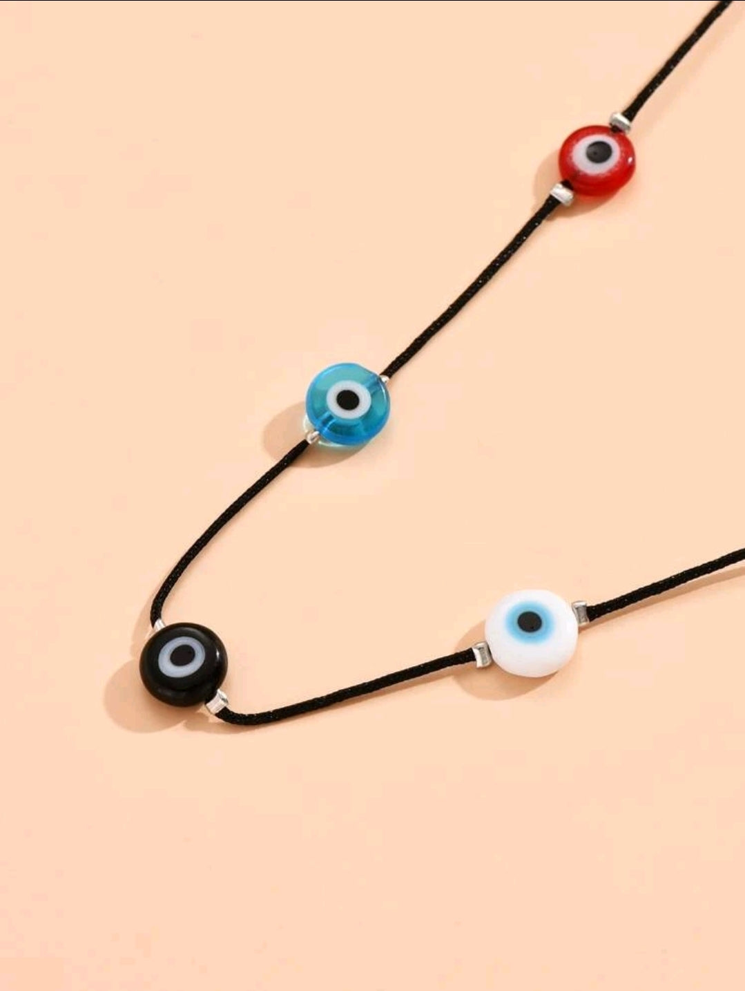 -Evil eye multicolor ankle bracelet