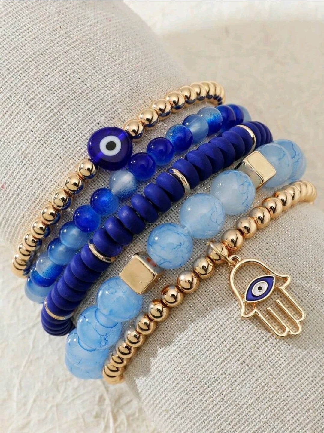 -Juego de pulseras contra el mal de ojo/hamsa
