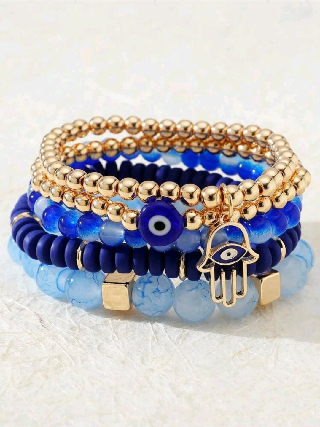 -Juego de pulseras contra el mal de ojo/hamsa