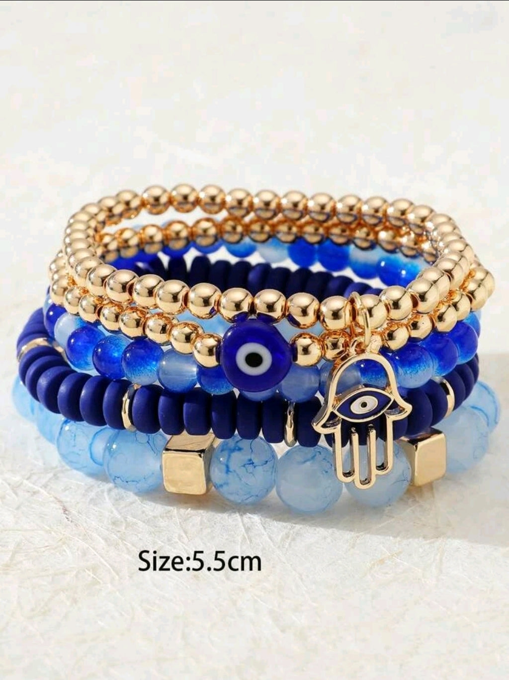 -Juego de pulseras contra el mal de ojo/hamsa