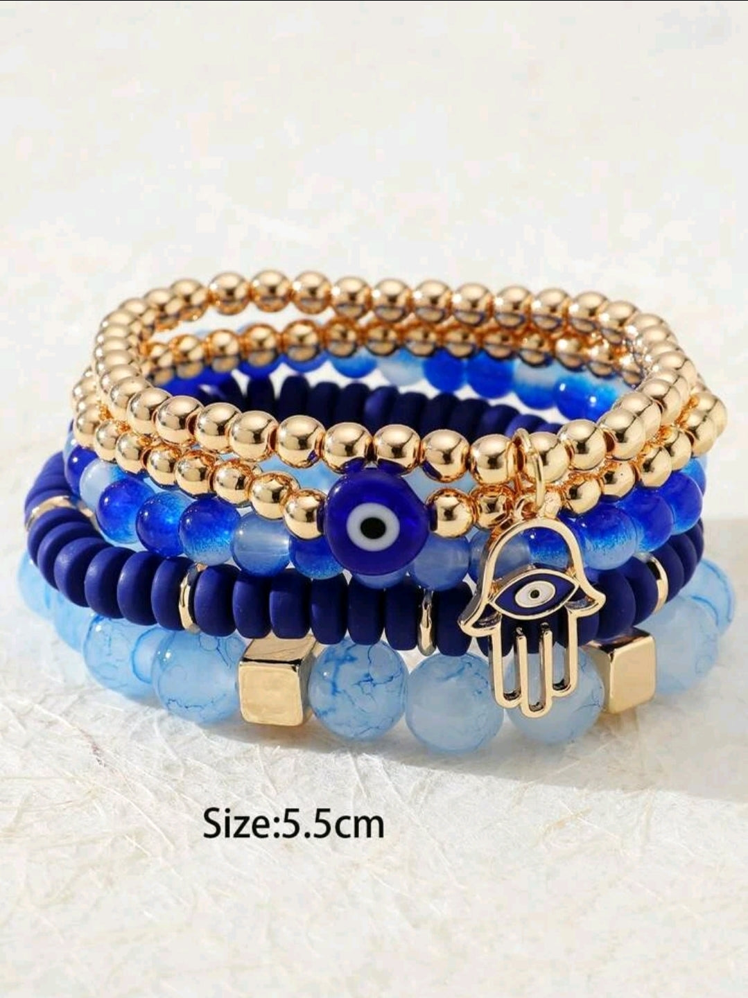 -Juego de pulseras contra el mal de ojo/hamsa