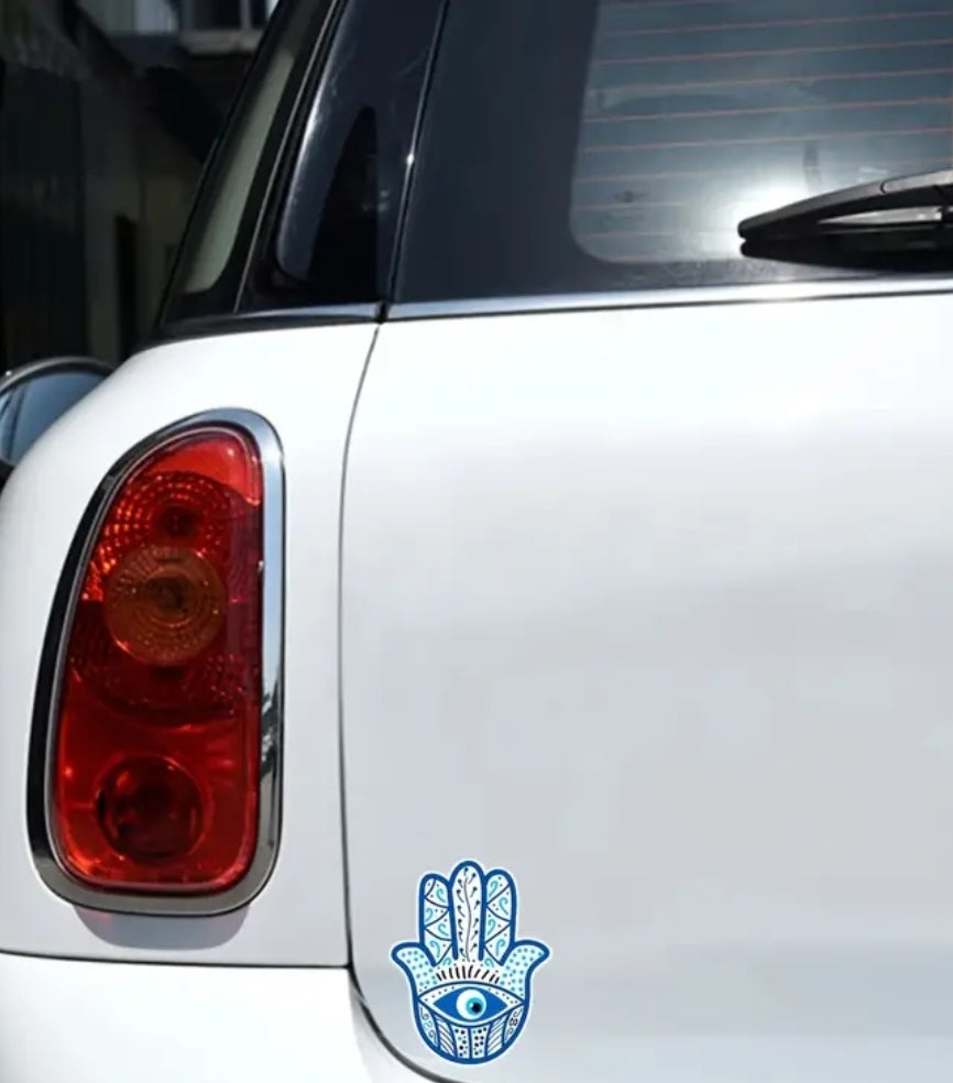 -Adhesivo de vinilo con forma de hamsa turca/mal de ojo