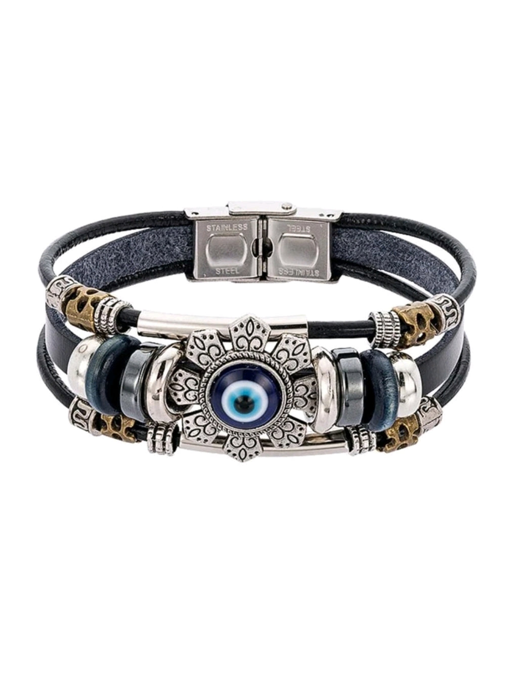 -Pulsera de cuerda con ojo turco para hombre
