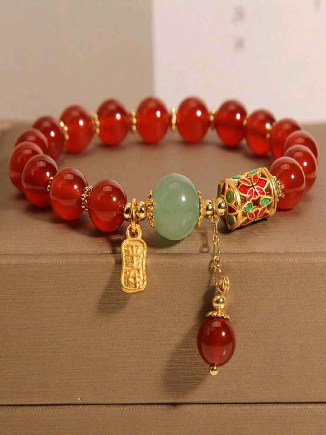 -Lucky red agate bracelet