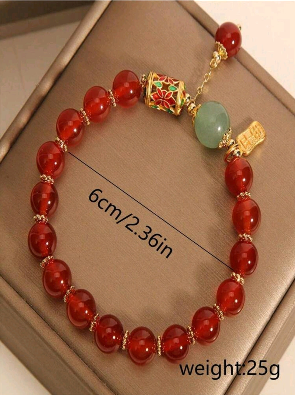 -Lucky red agate bracelet