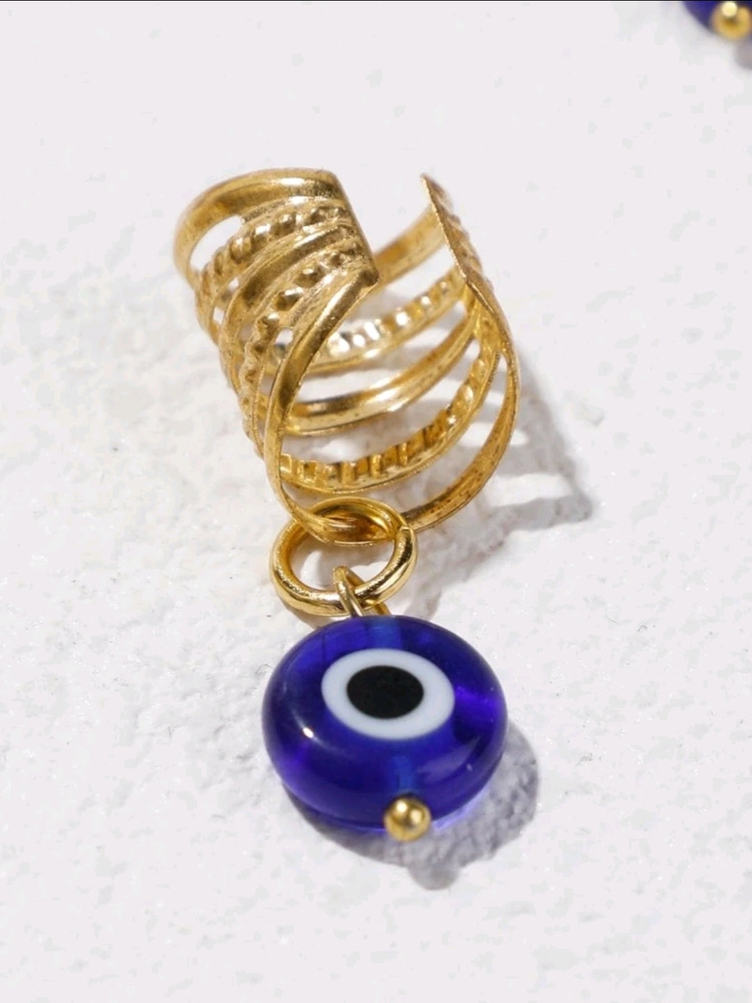 -5pcs Evil Eye Decor Hair Ring Boho